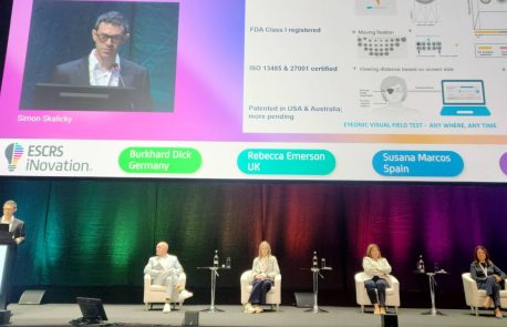 Innovators Den finalists panel at ESCRS iNovation Day 2026, London